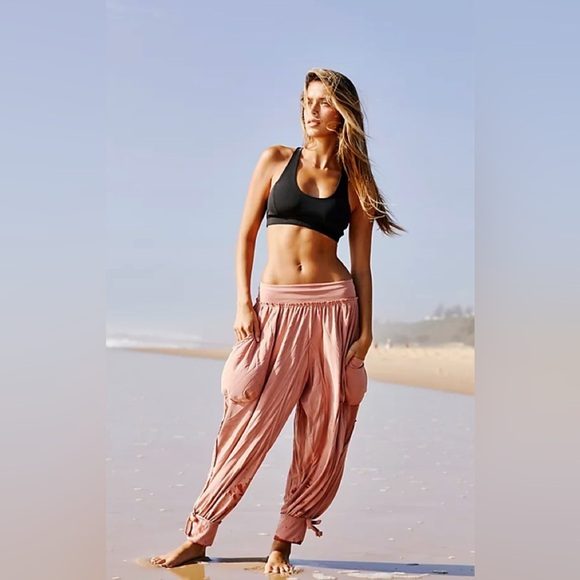 Free People Movement Silver Lining Harem Pants in Dusty Rose Pink, Size XS - Picture 1 of 11